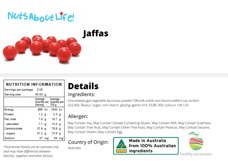 Jaffas (Small) - Nuts About LifeJAFS6593Nuts About Life