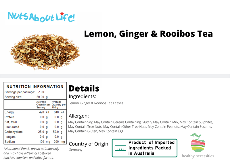Lemon & Ginger With Rooibos Tea - Nuts About LifeWP4538Nuts About Life