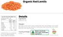 Organic Red Lentils - Nuts About LifeORL4804Nuts About Life