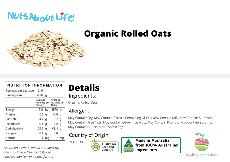 Organic Rolled Oats - Nuts About LifeORO2816Nuts About Life