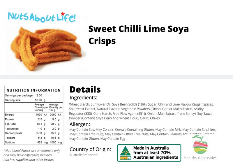 Sweet Chilli & Lime Soya Crisps - Nuts About LifeMARU286Nuts About Life